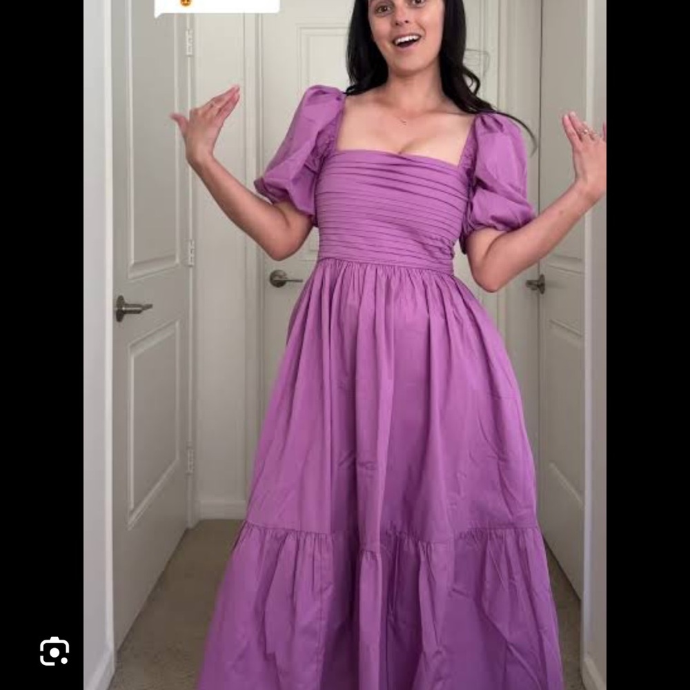 A&F purple Emerson poplin midi dress